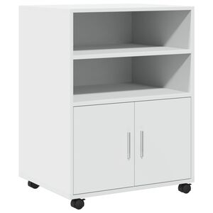vidaXL Armoire &agrave; roulettes blanc 60x48x81 cm bois d&rsquo;ing&eacute;nierie