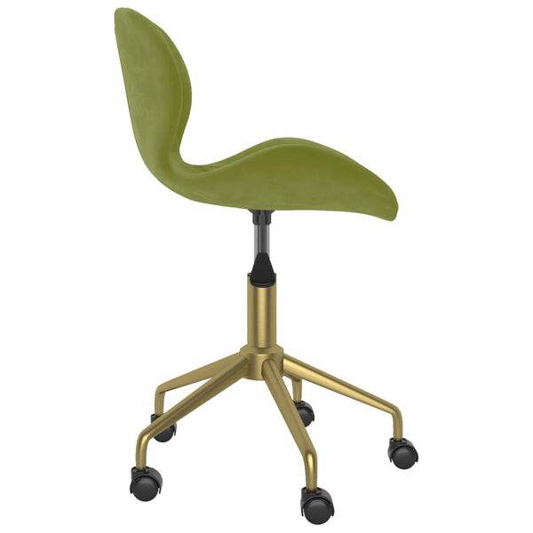 vidaXL Chaise pivotante de salle &agrave; manger Vert clair Velours