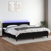 vidaXL Sommier &agrave; lattes de lit et matelas et LED Noir 200x200 cm Tissu