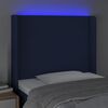 vidaXL T&ecirc;te de lit &agrave; LED Bleu 83x16x118/128 cm Tissu