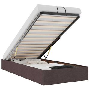 vidaXL Cadre de lit ottoman sans matelas marron fonc&eacute; 80x200 cm tissu