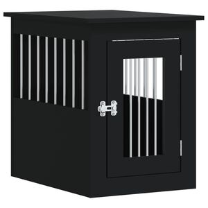 vidaXL Meuble de cage pour chiens noir 45x62x59 cm bois d'ing&eacute;nierie