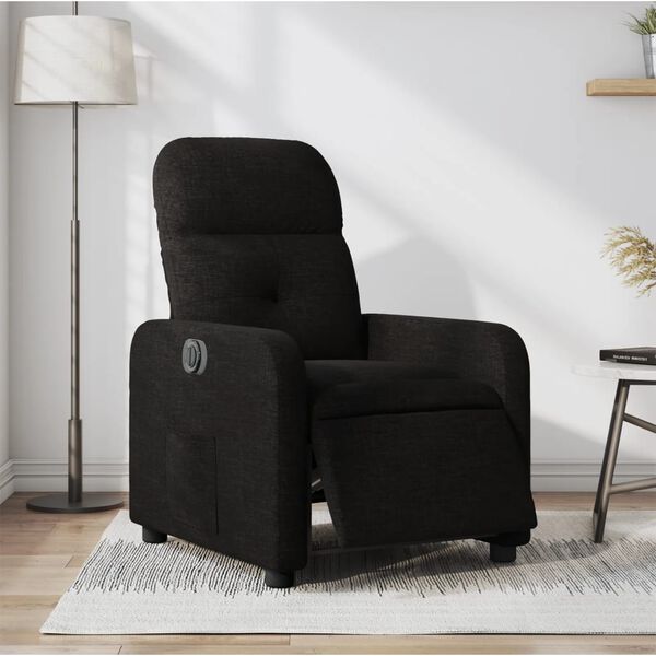 vidaXL Fauteuil inclinable &eacute;lectrique Noir Tissu