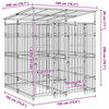 vidaXL Chenil d'ext&eacute;rieur avec toit pour chiens Acier 3,69 m&sup2;