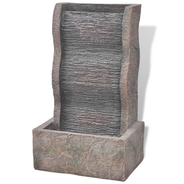 vidaXL Fontaine d'int&eacute;rieur avec lampe LED Polyr&eacute;sine