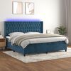 vidaXL Sommier &agrave; lattes de lit matelas et LED Bleu fonc&eacute; 200x200 cm
