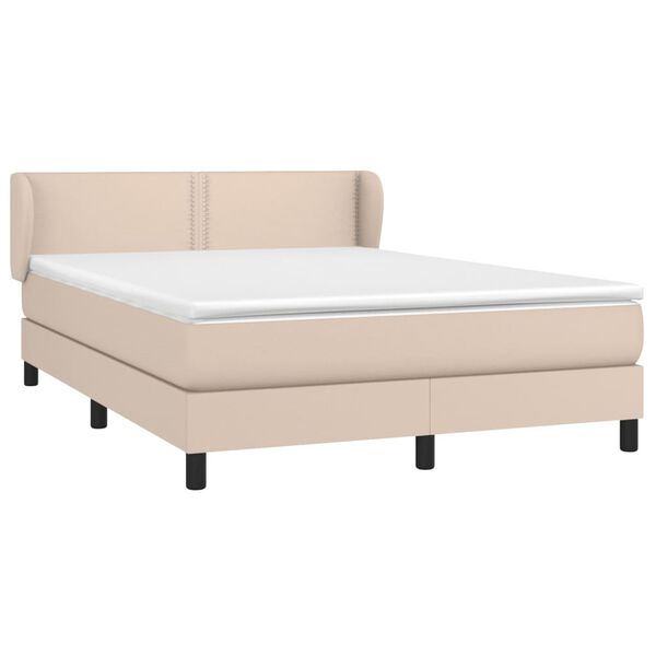 vidaXL Sommier à lattes de lit avec matelas Cappuccino 140x200 cm