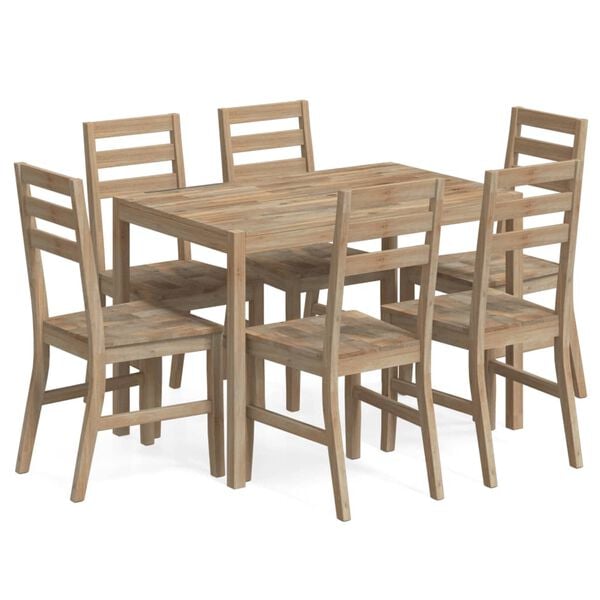 vidaXL Ensemble &agrave; d&icirc;ner 7 pcs Bois d'acacia solide