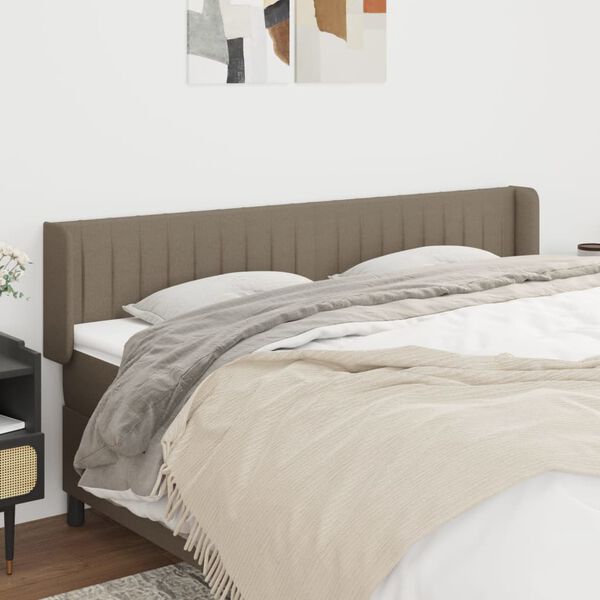 vidaXL T&ecirc;te de lit avec oreilles Taupe 163x16x78/88 cm Tissu