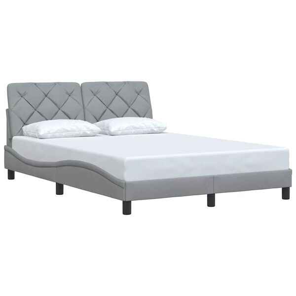 vidaXL Cadre de lit sans matelas gris clair 120x200 cm tissu