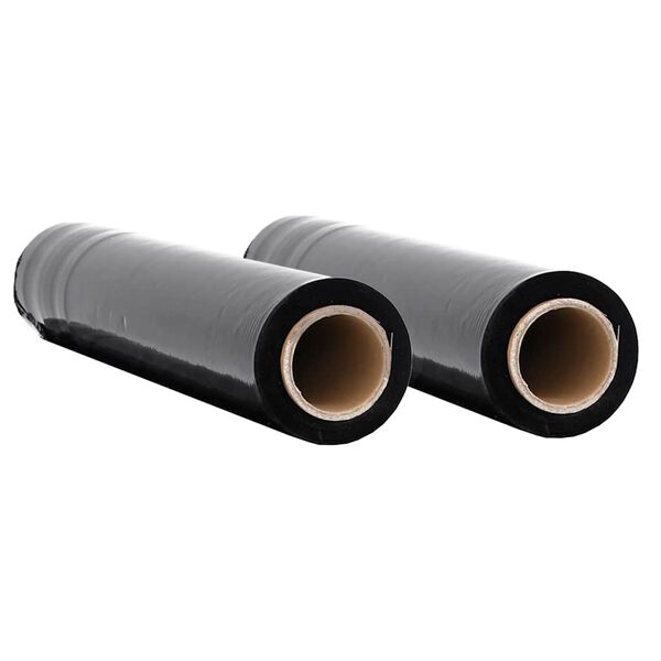 vidaXL Film étirable 2 pcs noir 17 μm 50 cm x 150 m