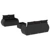 vidaXL Salon de jardin 6 pcs avec coussins noir r&eacute;sine tress&eacute;e