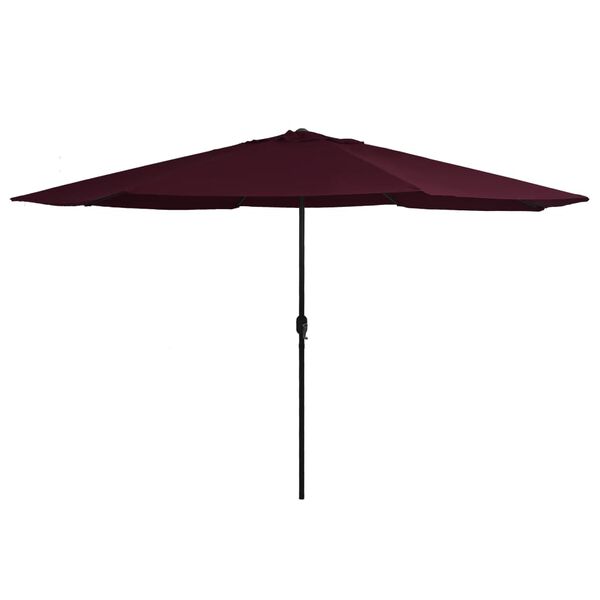 vidaXL Parasol de jardin avec m&acirc;t en m&eacute;tal 390 cm rouge bordeaux