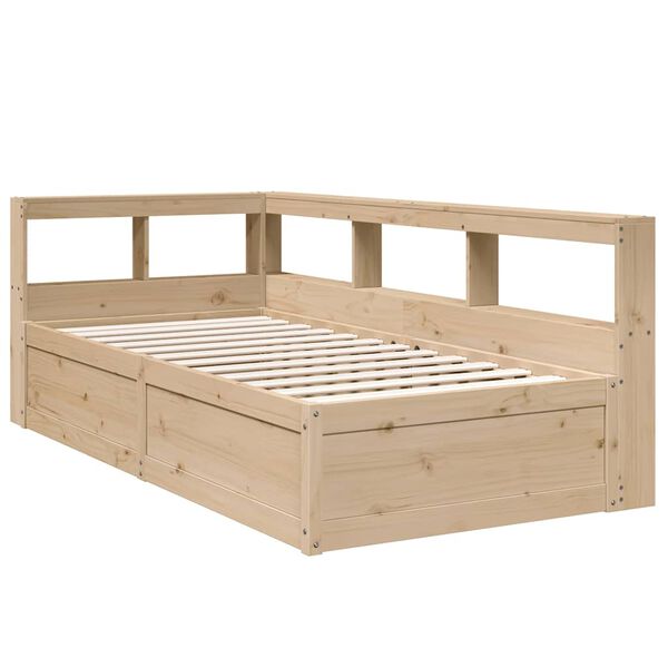 vidaXL Lit biblioth&egrave;que sans matelas 90x190 cm bois de pin massif
