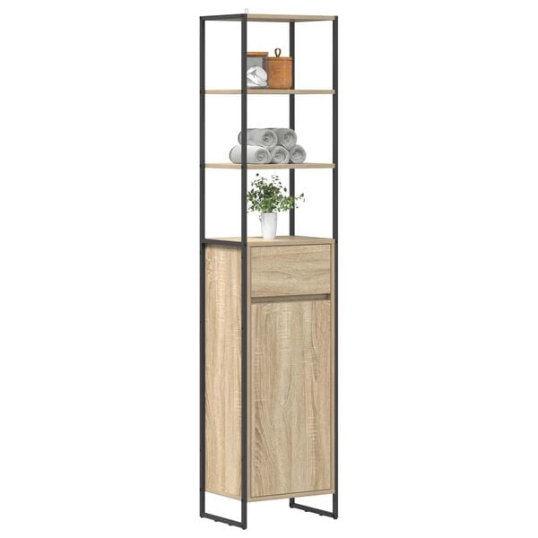 vidaXL Cabinet de salle de bain avec tiroir Sonoma 40 x 30 x 180 cm