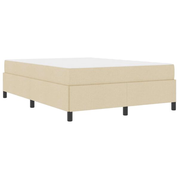 vidaXL Lit &agrave; ressorts avec matelas Cr&egrave;me 140 x 190 cm tissu