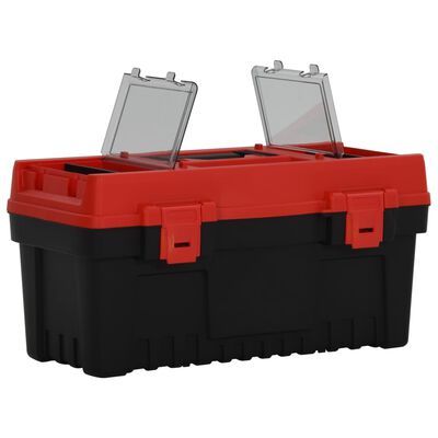 vidaXL Ensemble de boîte à outils 2 pcs Noir et rouge Polypropylène