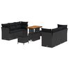 vidaXL Ensemble de canap&eacute; de jardin 9 pc Noir polyrotin