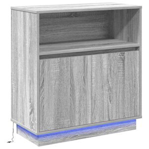 vidaXL Buffet LED Gris Sonoma 71 x 34,5 x 75 cm Bois d'ing&eacute;nierie