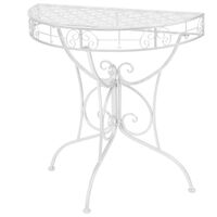 vidaXL Table d'appoint Vintage Demi-ronde Métal 72x36x74 cm Argenté
