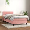 vidaXL Sommier &agrave; lattes de lit avec matelas Rose 90x200 cm Velours