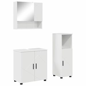 vidaXL Ensemble de mobilier de salle de bain 3 pcs Blanc brillant