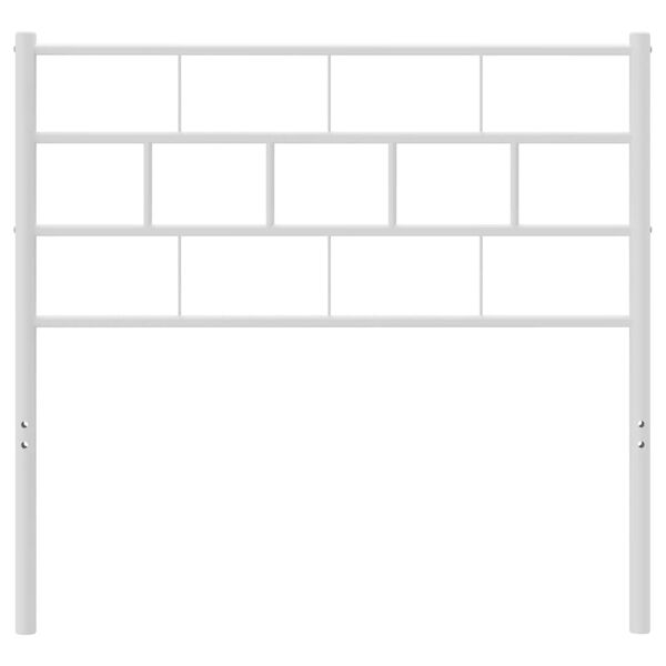 vidaXL T&ecirc;te de lit m&eacute;tal blanc 80 cm