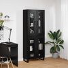 vidaXL Haut Armoire 2 pcs Ch&ecirc;ne noir Bois Agglom&eacute;r&eacute; et Verre