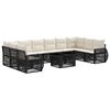 vidaXL Ensemble de canap&eacute; de jardin 11 pc Noir et blanc cr&egrave;me