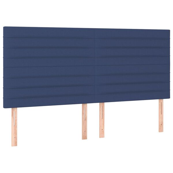 vidaXL T&ecirc;te de lit &agrave; LED Bleu 200x5x118/128 cm Tissu