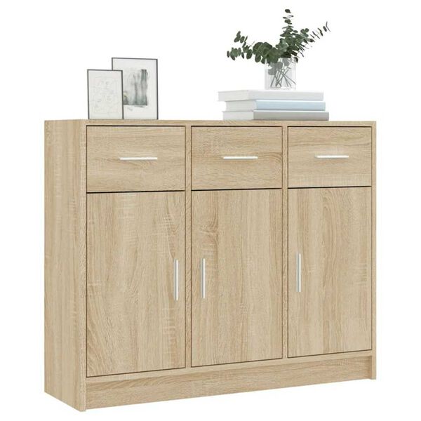 vidaXL Buffet ch&ecirc;ne sonoma 91x28x75 cm bois d'ing&eacute;nierie