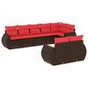 vidaXL Ensemble de canap&eacute; de jardin 8 pcs avec coussins marron r&eacute;sine tress&eacute;e