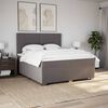 vidaXL Sommier &agrave; lattes de lit avec matelas Taupe 180x200 cm Tissu