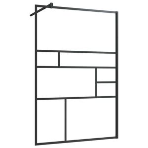 vidaXL Paroi de douche &agrave; verre ESG transparent 115x195 cm Noir