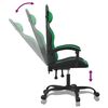 vidaXL Chaise de jeu pivotante Noir et vert Similicuir