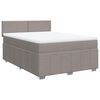 vidaXL Sommier &agrave; lattes de lit avec matelas Taupe 140x200 cm Tissu
