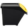 vidaXL Poubelles empilables avec couvercles 3 pcs noir PP 78 L