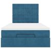 vidaXL Cadre de lit ottoman avec matelas bleu fonc&eacute; 120x200 cm velours
