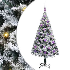 vidaXL Sapin de No&euml;l artificiel Blanc 150 cm PVC, Acier et Plastique