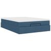 VidaXL Cadre de lit ottoman avec matelas bleu 140x200 cm tissu