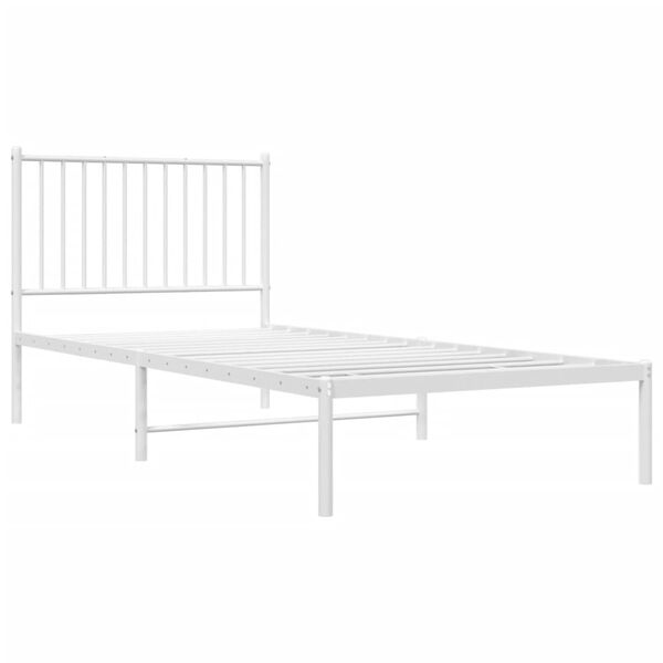 vidaXL Cadre de lit métal sans matelas avec tête de lit blanc 90x200cm