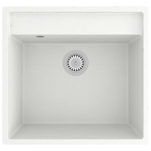 vidaXL &Eacute;vier de cuisine avec trou de trop-plein Blanc Granit