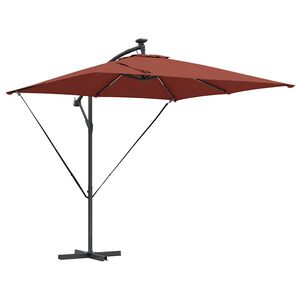 vidaXL Parasol Terre cuite 249 x 249 x 250 cm Polyester et Aluminium
