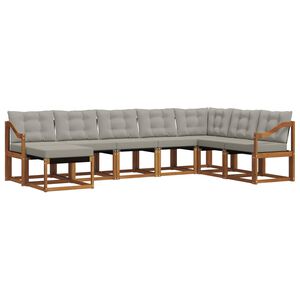 vidaXL Ensemble de canap&eacute;s d'ext&eacute;rieur 8 pcs Gris Naturel et Clair