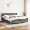 vidaXL Sommier &agrave; lattes de lit avec matelas Gris fonc&eacute; 180x200cm Tissu