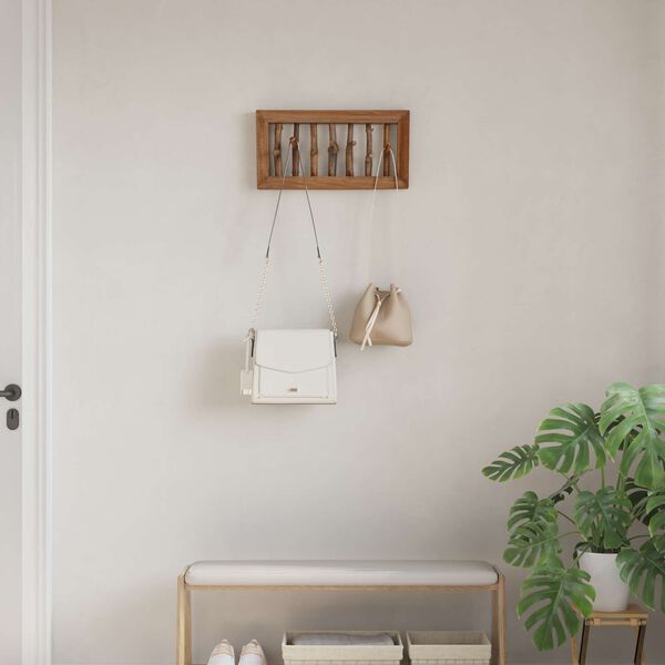 vidaXL Cintre Marron 50 x 11 x 25 cm Bois de Mahogany Massif