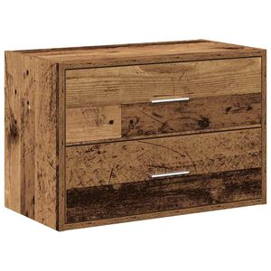 vidaXL Armoire avec 2 tiroirs vieux bois 60x31x40 cm bois d'ing&eacute;nierie