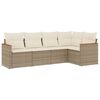 vidaXL Salon de jardin avec coussins 5 pcs beige r&eacute;sine tress&eacute;e