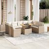 vidaXL Salon de jardin avec coussins 10 pcs beige r&eacute;sine tress&eacute;e