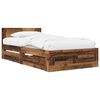 vidaXL Cadre de lit avec tiroir 2 pc Bois ancien Bois d'ing&eacute;nierie